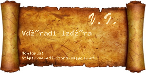 Váradi Izóra névjegykártya
